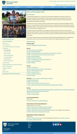 William James College Curriculum Page