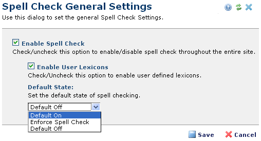 Spell Check General Settings