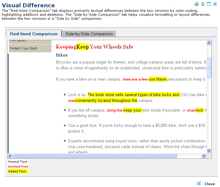 Visual Difference Redline